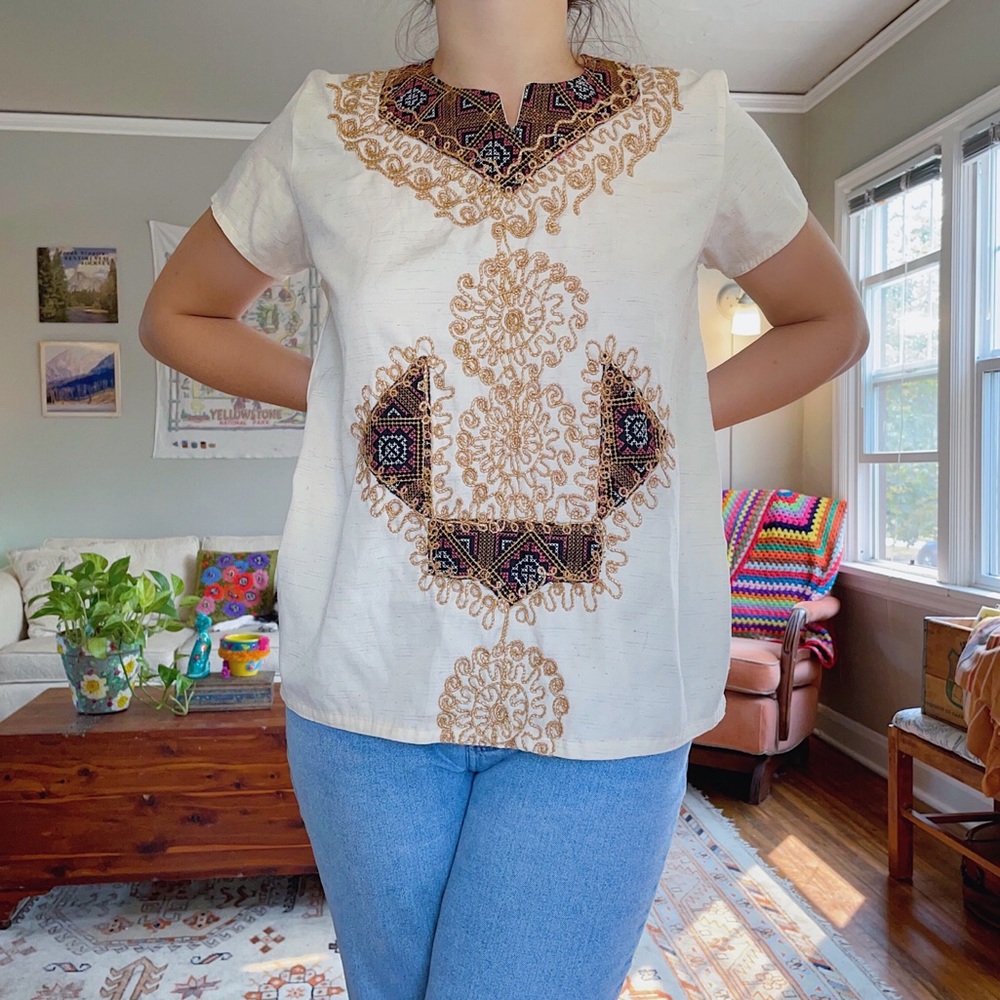 Vintage Embroidered Egyptian Shirt